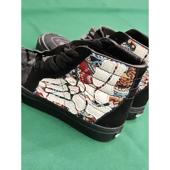 Vans OTW Sk8-Hi HAZY BONES Applied 3D Black White Skate Shoes Mens Size 4 Youth