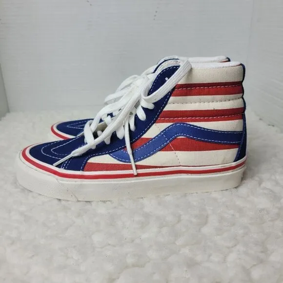 Vans Patriotic USA Anaheim Sk8-Hi 38 DX Women's Size 6.5 Skate Athletic Shoes