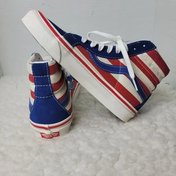 Vans Patriotic USA Anaheim Sk8-Hi 38 DX Women's Size 6.5 Skate Athletic Shoes