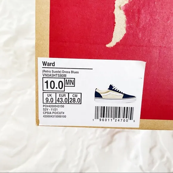 Vans Retro Blue Suede Sneakers New