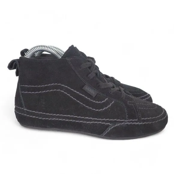 Vans Seahurst Mid Moc Skate Shoes Black Suede Women's 5.5