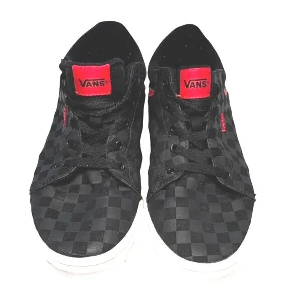 Vans Seldan Checkerboard Black Red Low Top Lace Up Skate Sneakers Youth Size 7