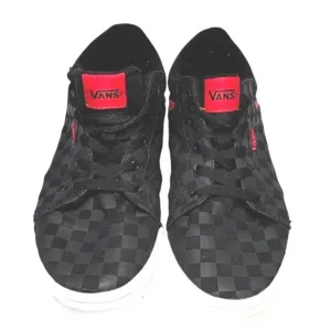 Vans Seldan Checkerboard Black Red Low Top Lace Up Skate Sneakers Youth Size 7