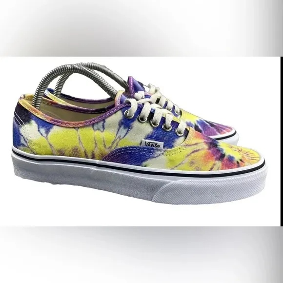 VANS SHOES Authentic Washed Tie Dye True White‎ Womens 9.5 Skate Mens 8 Lace Up