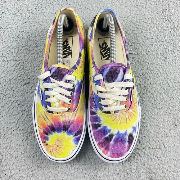 VANS SHOES Authentic Washed Tie Dye True White‎ Womens 9.5 Skate Mens 8 Lace Up