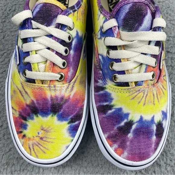 VANS SHOES Authentic Washed Tie Dye True White‎ Womens 9.5 Skate Mens 8 Lace Up