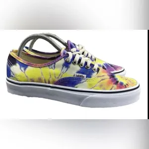 VANS SHOES Authentic Washed Tie Dye True White‎ Womens 9.5 Skate Mens 8 Lace Up