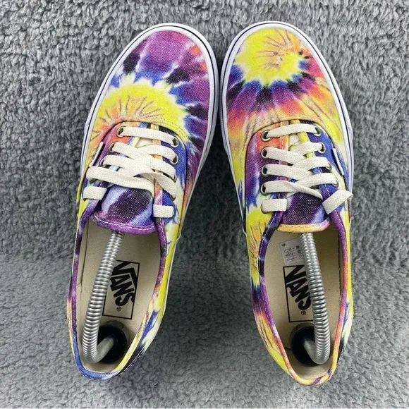 VANS SHOES Authentic Washed Tie Dye True White‎ Womens 9.5 Skate Mens 8 Lace Up
