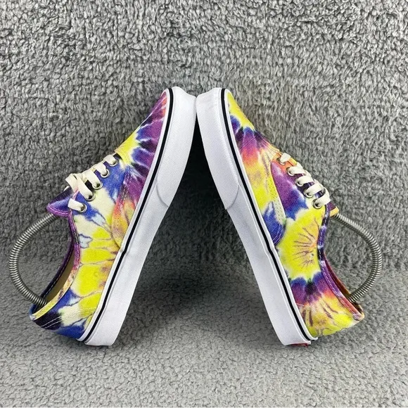 VANS SHOES Authentic Washed Tie Dye True White‎ Womens 9.5 Skate Mens 8 Lace Up