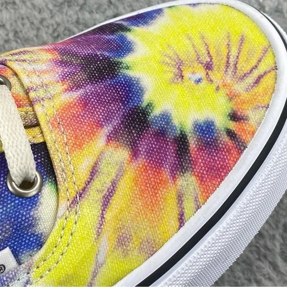 VANS SHOES Authentic Washed Tie Dye True White‎ Womens 9.5 Skate Mens 8 Lace Up
