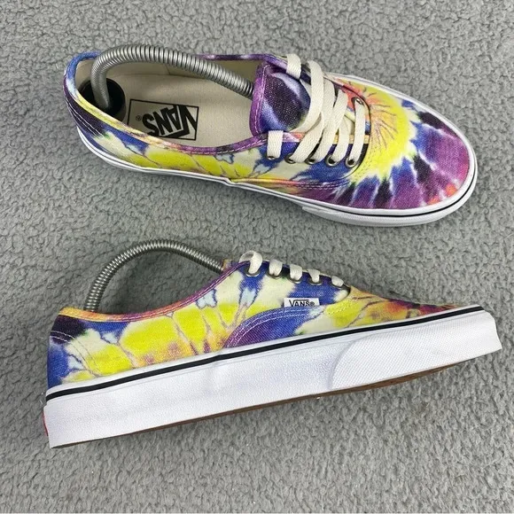 VANS SHOES Authentic Washed Tie Dye True White‎ Womens 9.5 Skate Mens 8 Lace Up