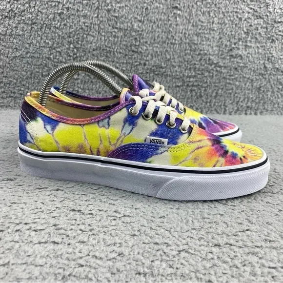 VANS SHOES Authentic Washed Tie Dye True White‎ Womens 9.5 Skate Mens 8 Lace Up