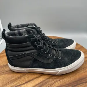 Vans SK-8 Off The Wall Shoes Mens 11.5 Black Plaid Hi Tops Skate 3M Scotchgard