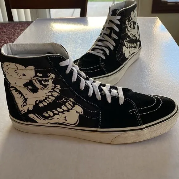 VANS SK8 Hi Glow in the Dark Skull Skate Shoes Size 12 Men’s