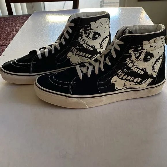 VANS SK8 Hi Glow in the Dark Skull Skate Shoes Size 12 Men’s