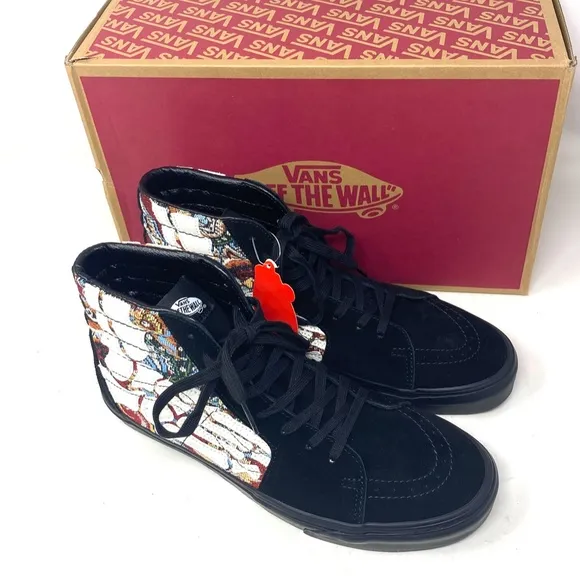 VANS Sk8-Hi Hazy Bones Skate Shoes Suede Canvas Black White Men's VN0A5JMJBZW