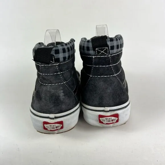 VANS Sk8-Hi MTE-1 Sneakers Women's 8 Black Plaid Mid-Top Skateboarding Shoes
