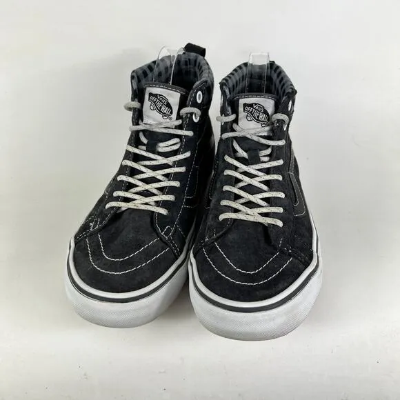 VANS Sk8-Hi MTE-1 Sneakers Women's 8 Black Plaid Mid-Top Skateboarding Shoes