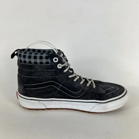 VANS Sk8-Hi MTE-1 Sneakers Women's 8 Black Plaid Mid-Top Skateboarding Shoes