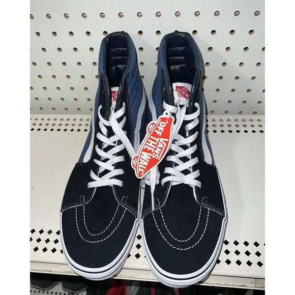 VANS Sk8-Hi Navy Blue Mens Suede Athletic Skate Shoes Sneakers Size 12