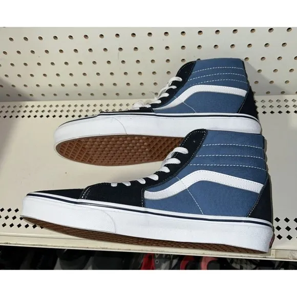 VANS Sk8-Hi Navy Blue Mens Suede Athletic Skate Shoes Sneakers Size 12