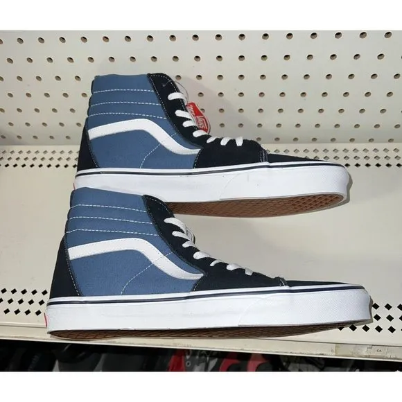 VANS Sk8-Hi Navy Blue Mens Suede Athletic Skate Shoes Sneakers Size 12