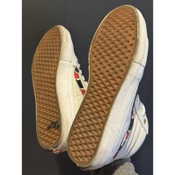 Vans SK8-Hi PRO White Leather Coral Snake Size 10 Men's Skate Shoes Sneakers