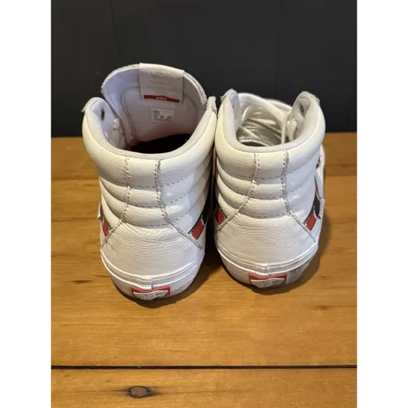 Vans SK8-Hi PRO White Leather Coral Snake Size 10 Men's Skate Shoes Sneakers