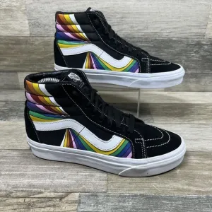 Vans Sk8-Hi Reissue Refract Shoes Women’s 6.5 Black Rainbow Suede Skate Sneakers