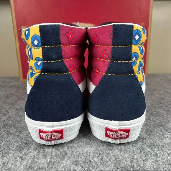 Vans Sk8-Hi Shoes Mens 9.5 Womens 11 Tie Print Mix Skate Sneakers Drsblsmlti NEW