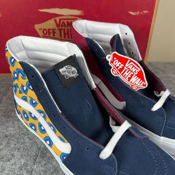Vans Sk8-Hi Shoes Mens 9.5 Womens 11 Tie Print Mix Skate Sneakers Drsblsmlti NEW