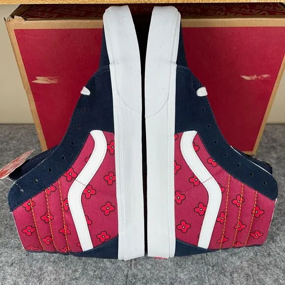 Vans Sk8-Hi Shoes Mens 9.5 Womens 11 Tie Print Mix Skate Sneakers Drsblsmlti NEW