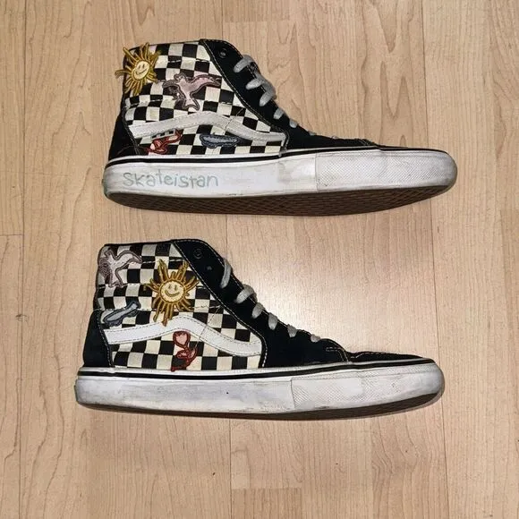 Vans SK8 Hi Skateistan Checkerboard Men's Classic Skate Shoes Size 8-9