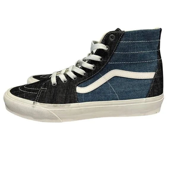 Vans - Sk8-Hi Tapered Threaded Denim Black/White High Top Sneakers- Size 11