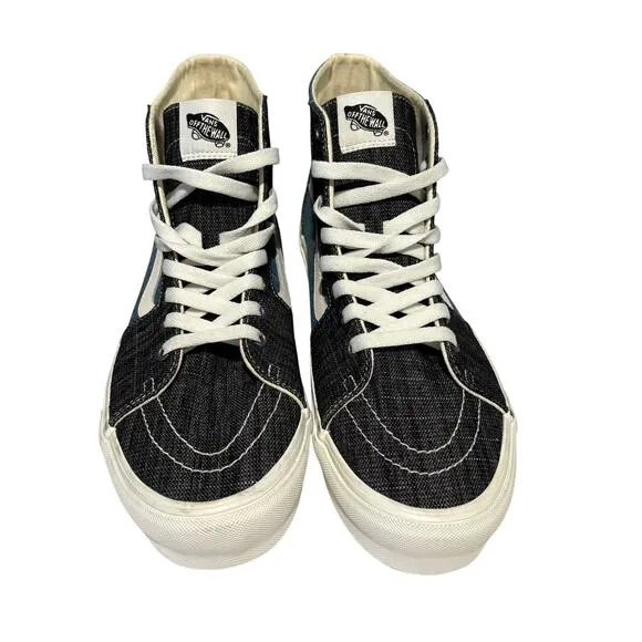 Vans - Sk8-Hi Tapered Threaded Denim Black/White High Top Sneakers- Size 11