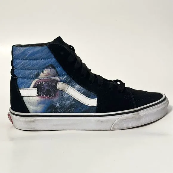 VANS Sk8 Hi Top Discovery Shark Week Skate Sneaker Shoes Men's Size 6 / W 7.5