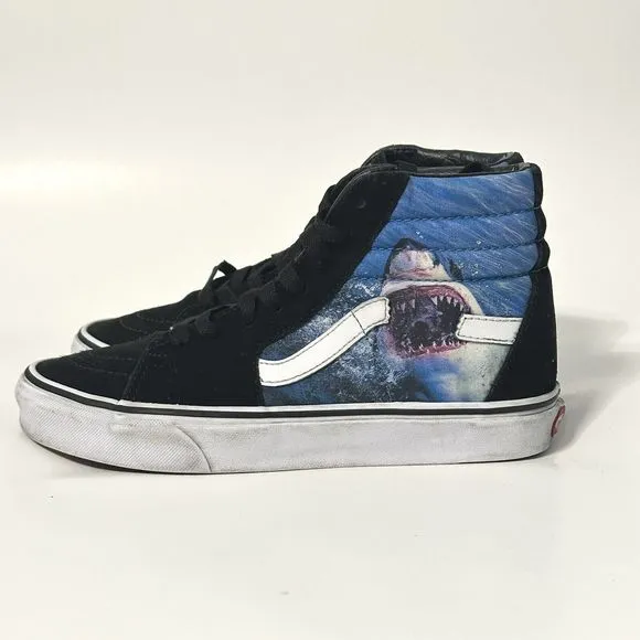 VANS Sk8 Hi Top Discovery Shark Week Skate Sneaker Shoes Men's Size 6 / W 7.5