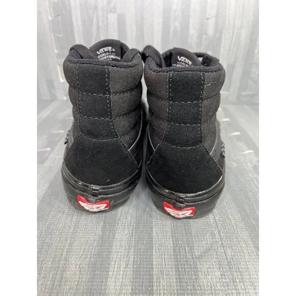 Vans SK8 HI Triple Black Pop Cush Sneakers Men's Size 9 Suede