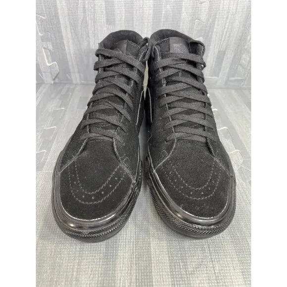 Vans SK8 HI Triple Black Pop Cush Sneakers Men's Size 9 Suede