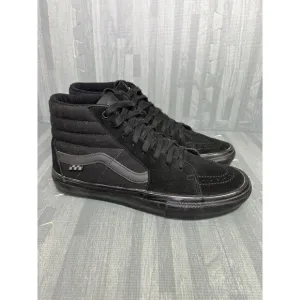 Vans SK8 HI Triple Black Pop Cush Sneakers Men's Size 9 Suede