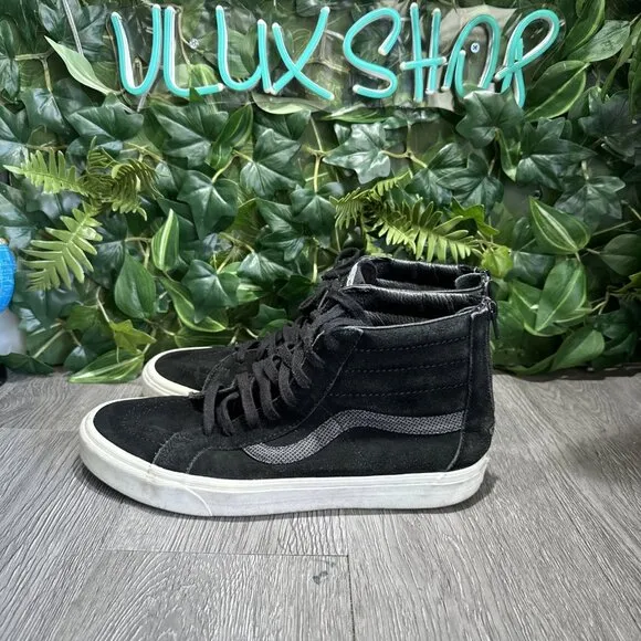 Vans Sk8 High Men’s Suede Back Zipper Black Size 11 Skate Shoes Sneakers