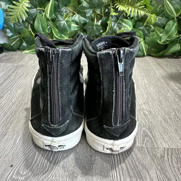 Vans Sk8 High Men’s Suede Back Zipper Black Size 11 Skate Shoes Sneakers