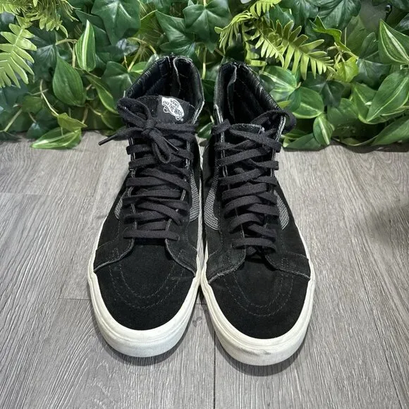 Vans Sk8 High Men’s Suede Back Zipper Black Size 11 Skate Shoes Sneakers