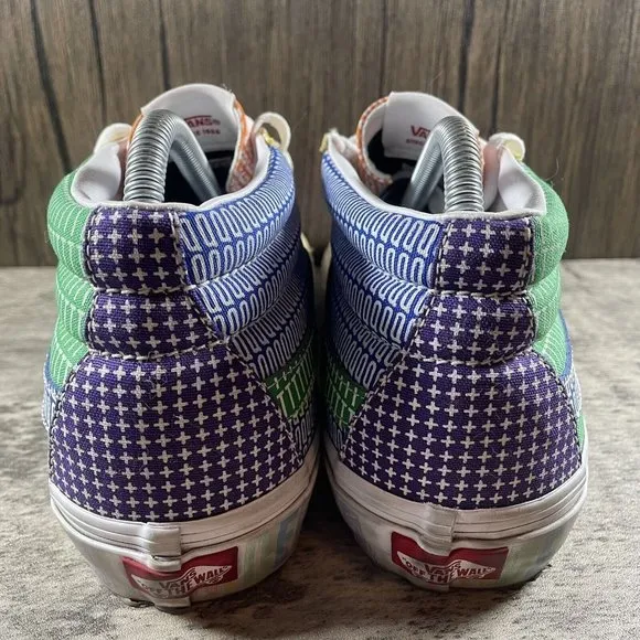 VANS Sk8-Mid PRIDE LGBTQ  Gay Rainbow Skate Colorblock Shoes Size M 8 W 9.5