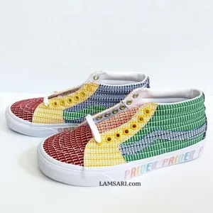 VANS SK8-MID Pride Skate Shoes Size Men 11.5/ Women 13.0 Multi/White