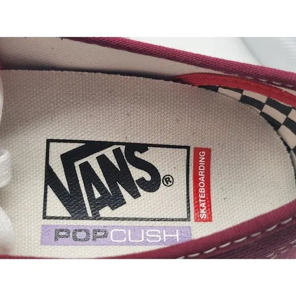 Vans Skate Authentic Asphalt Pomegrante Burgundy Shoes VN0A5FC8249 Size 6.5