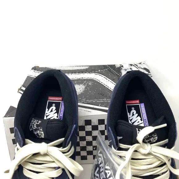 VANS Skate Half Cab Shoes Gum Navy Suede Mid Top Women Size Sneakers VN0A5FCDNGM