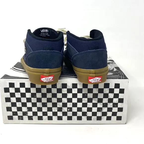 VANS Skate Half Cab Shoes Gum Navy Suede Mid Top Women Size Sneakers VN0A5FCDNGM