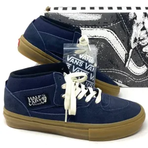 VANS Skate Half Cab Shoes Gum Navy Suede Mid Top Women Size Sneakers VN0A5FCDNGM