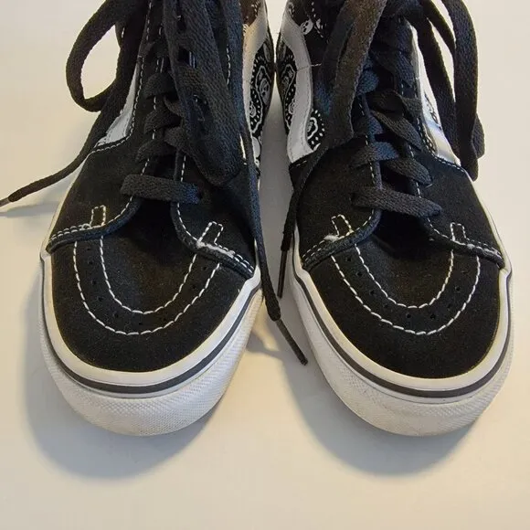 VANS Skate Shoes SK8-HI Bandana Suede Canvas  Sneaker Men's 4 Women's 5.5 Skulls